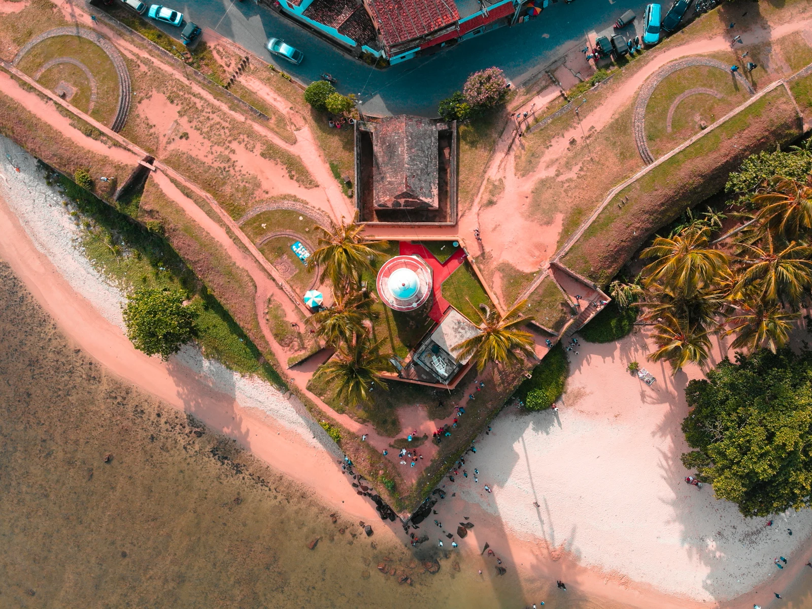 Aerial photograph of Galle Fort lighthouse