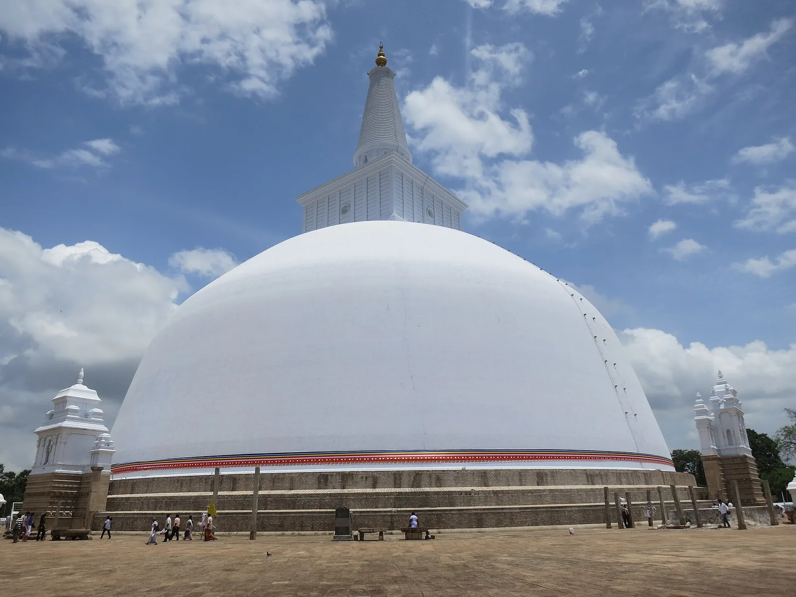 The white Ruwanwelisaya stupa in Anuradhapura, Sri Lanka.
