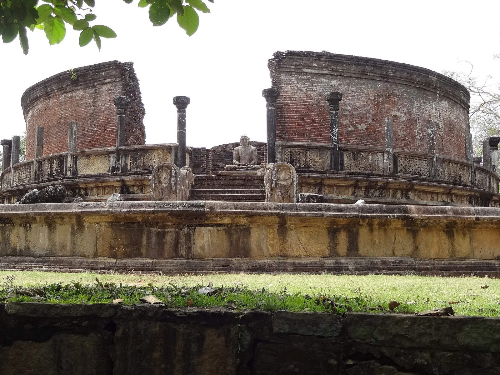 The stone terraces and columns of the Vatadage at Polonnaruwa, Sri Lanka.